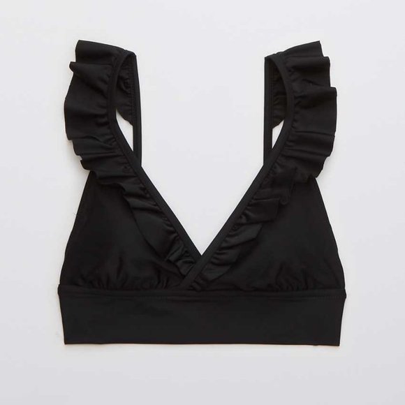 Aerie Ruffle Longline Triangle Bikini Top - Picture 2 of 5